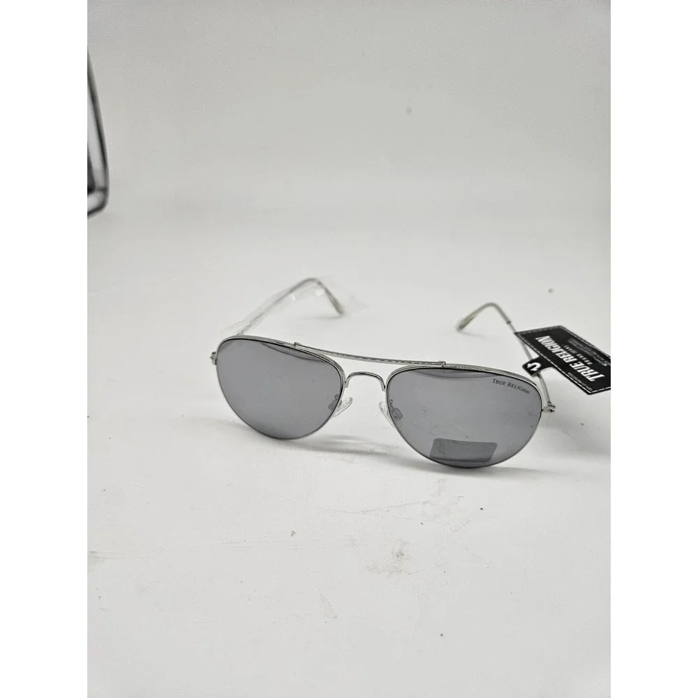 True Religion Silver Mirrored Lens‎ Aviator Sunglasses